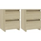 vidaXL Tables de chevet 2 pcs Chêne sonoma 30 x 30 x 40 cm Aggloméré