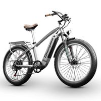 Vélo électrique rétro Shengmilo MX04 - 26" - 1000W Moteur Bafang - Batterie Amovible 48V 15AH - Argent