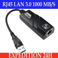 Adaptateur USB Ethernet, Adaptateur Ethernet USB 3.0 vers RJ45, Réseau Adaptateur LAN 1000 Mbps Compatible avec Windows 10/8.1/8/7/V