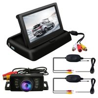 Kit 4.3″ Caméra Recul Écran LCD Moniteur IR Vue Arriere Pliable Sans Fils Auto