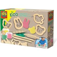 Kit pâte à modeler SES CREATIVE avec outils en bois Eco - 3 couleurs - Pour enfant à partir de 3 mois
