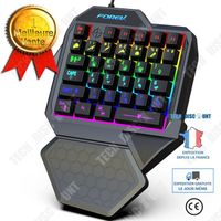 TD® Clavier lumineux de jeu à une main FVF6 jeu e-sport filaire manipulateur lumineux coloré sensation clavier repose-main