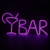 VGEBY enseignes de magasin lumière LED BAR Lettres en forme de LED néon Light Shop Signs Light pour Party Bar Home Decor (violet)