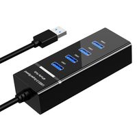 Hub USB 3.0 Multiprise 4 Ports,adaptateur Hub Splitter Portable USB Données Hub Expander pour ordinateur de bureau et portable