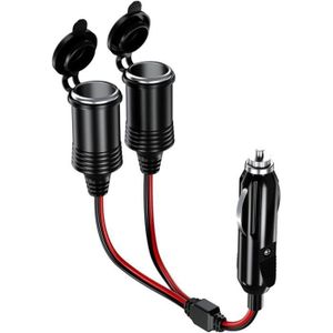 Adaptateur allume-cigare 12V avec prise mâle 5,5 mm et prise femelle 2,1 mm pour voitures 12-24V