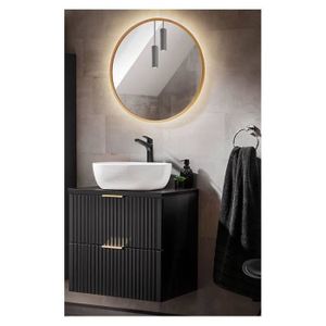 Ensembles salle de bain - Ensemble meuble vasque + Armoire miroir + Grande  armoire - 80 cm - Capri White Beige - Cdiscount Maison