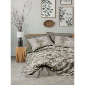 Parure de lit 3 pièces Flora gaze de coton marron 260x240cm - Atmosphera créateur d'intérieur Parure de lit 3 pièces Flora gaze de coton marron 260x240cm - Atmosphera créateur d'intérieur