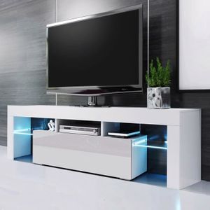 Moderne TV Floor Unité Armoire socle blanc brillant Portes & Matt 100 cm Buffet Moderne TV Floor Unité Armoire socle blanc brillant Portes & Matt 100 cm Buffet
