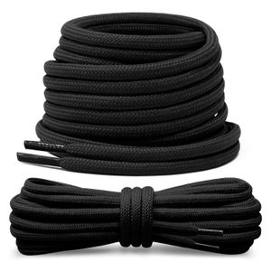 LACET  Lacets ronds et épais noirs, 120 cm, Diamètre 4 mm