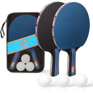 BOIS CADRE DE RAQUETTE Raquette de Set - 2 Raquette Ping Pong, 3 Balle, 1