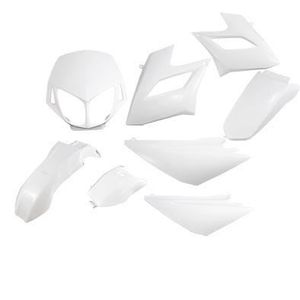 KIT Deco Motocross DERBI DRD 50 Racing Comics Blanc 2011-2012 4 MINIS PLAQUES OFFERTES