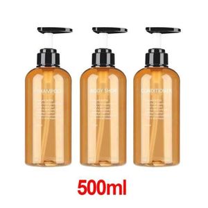 DISTRIBUTEUR DE SAVON (E)Ensemble de 3 bouteilles distributrices de savon, grande capacité, pour shampoing, Lotion corporelle, pour salle de bain