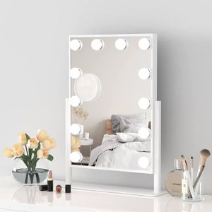 MIROIR Dripex Miroir de Maquillage Lumineux 12 Ampoules R