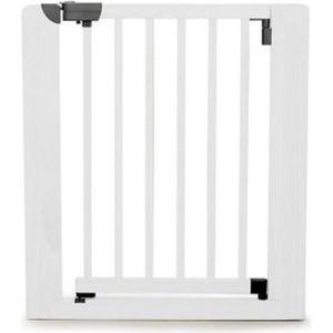 BARRIÈRE DE SÉCURITÉ  GEUTHER Barrière de sécurité easy close en hêtre massif coloris blanc pour porte et escalier - Réglable : 73,5 à 81 cm