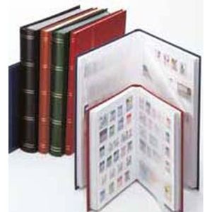 ZHXY Album Timbres classeur Timbre Collection de 60 Timbres différents Classeur Album pour Timbres,intérieur Noir couv. Rouge Album pour médailles Souvenirs