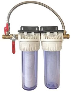 AQUAWATER - 104041 - Station filtre double avec cartouches de filtration et  anticalcaire/anticorrosion & 104993-Cartouche Cristaux