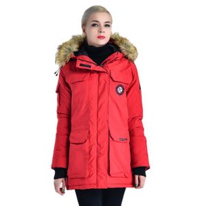 doudoune femme rouge et noir