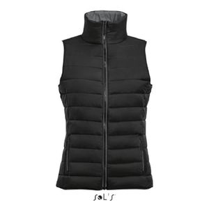 Gilet Sans Manches Femme - Doudoune Courte Légère - Chauffant, Zippée, Avec Poches - Taille Grande