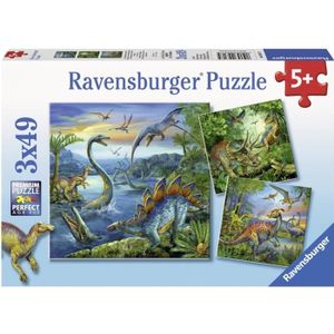 PUZZLE Puzzles 3x49 pièces - La fascination des dinosaure
