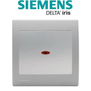 PLAQUE DE FINITION Siemens - Va et Vient Lumineux Silver Delta Iris +