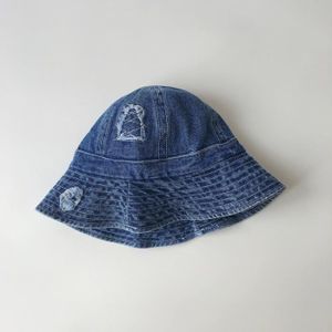 CASQUETTE CASQUETTE, dark blue-49-51CM(1-6 years)--Chapeaux de soleil en Denim pour enfants, seau de Cowboy, pour la plage, pour fille, chapea