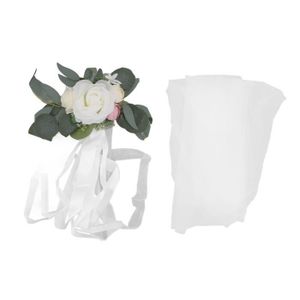 FLEUR ARTIFICIELLE fleurs artificielles de mariage Fleur de dossier de chaise, Simple, décoration attrayante, belles fleurs deco plante Blanc
