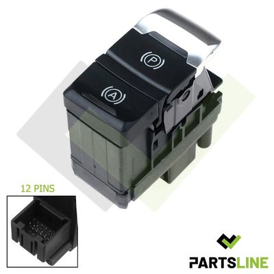 Bouton De Frein à Main électrique Pour Audi Q3 2011-2018 - Référence 8U0927225 / 8U0927225C - 16 Broches, Chrome Et Noir - 5