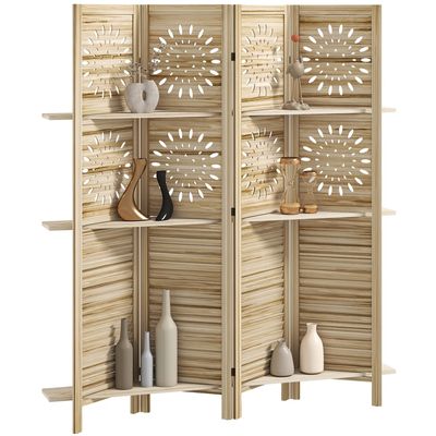 ATMOSPHERA Paravento Pieghevole Tiam 3 Ripiani – Bianco, Altezza 170 Cm, Mobile Separé Salvaspazio - 4