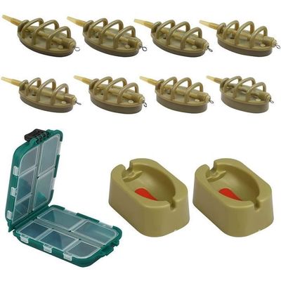 Lot De 3 Feeders Inline Méthode Carpe – Avec éjecteur Rouge, Moule Inclus, Accessoires De Pêche Européens