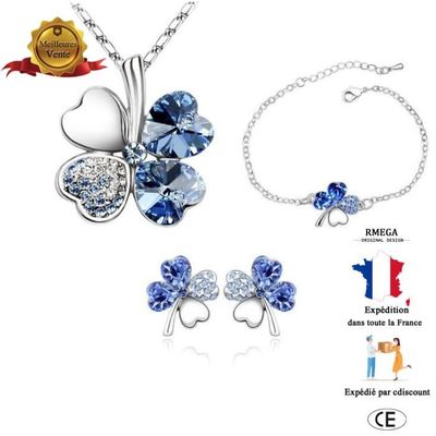 Parure De Bijoux Fantaisie Enfant Bleu Turquoise - Collier, Bracelet Et Boucles D'oreilles, Neuf Avec étiquettes, Pour Cérémonie Ou Cadeau