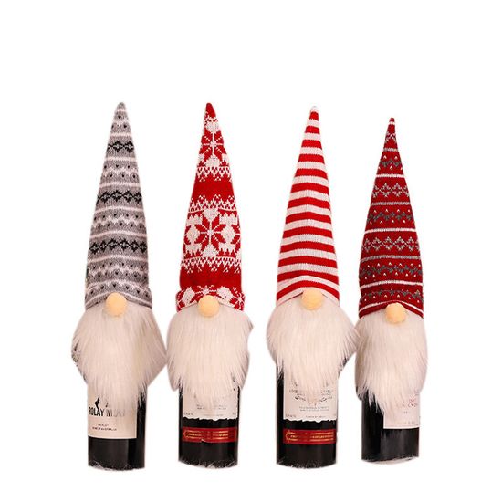 Caches Bouteilles Noël - Lot De 3, Thème Père Noël, Bonhomme De Neige, Sapin, Décoration Festive Pour Bouteilles De Vin/champagne