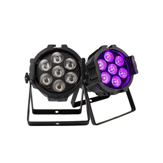 7x18W LED Par Plano Silencioso Slim RGBWA UV Iluminación de Escenario