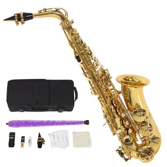 Eb Alto SAX Saxophone avec Embouchure Plastique+Gants+ Chiffon de
