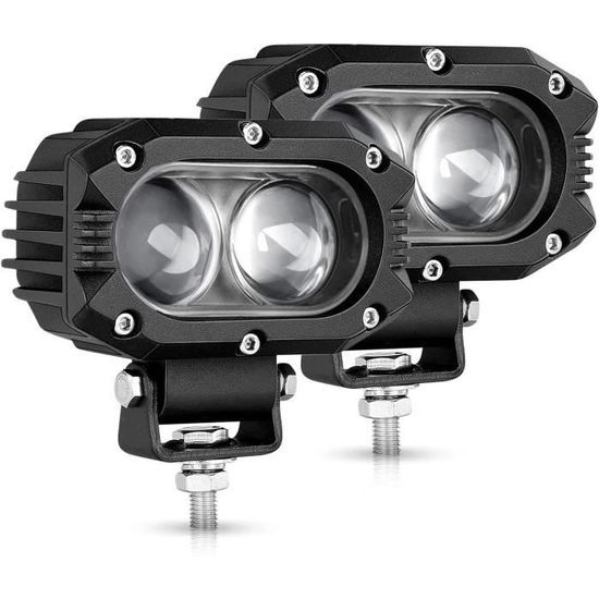 6x Phare de Travail LED 48W LED Phare Travail Projecteur Feux  Antibrouillard pour Voiture Camion UTV SUV Offroad Tracteur