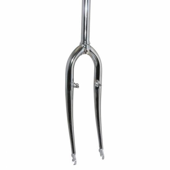Fourche VTT 26 Pouces Chromée - Potence Filetée 22.2 Mm à Tasseaux - Accessoire Vélo Neuf