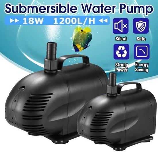 220-240V 50Hz Pompe Aquarium Eau Filtre Pompe Submersible Haute Puissance Noir 18W 1200L-H Me31693