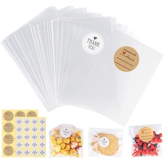 150 Pièces Sacs En Cellophane Transparents 16 X 24 Cm Sac Sachet Bonbon
