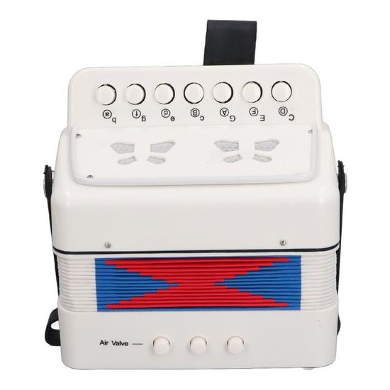 Accordéon Mini 10 Touches QUARKZMAN - Instrument Débutant Cadeau - Orange - Léger Et Portable - 3