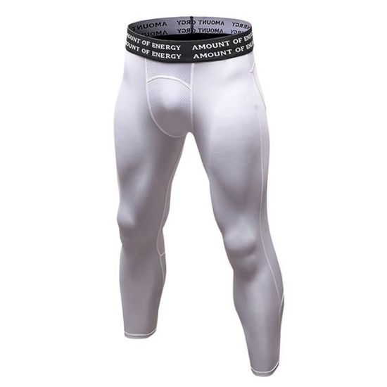 Pantalon de Compression 3 4 Homme Sport Moulant Stretch