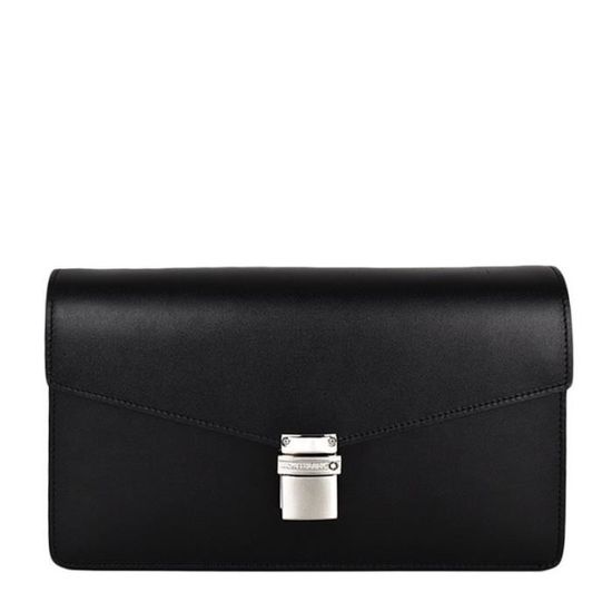 Mont Blanc pochette noire pour femme sac carré à boutonpoussoir sac