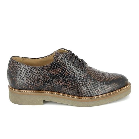 Derbys Kickers Oxfork Pour Femme - Cuir Véritable - Semelle Caoutchouc - Taille Medium