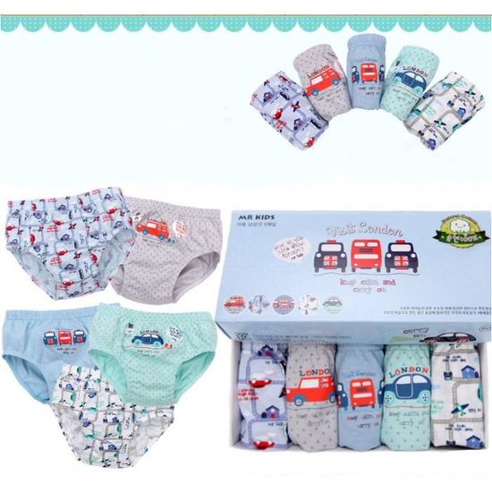 Lot De 12 Boxers Enfant Garçon - Coton 95% - Motifs Animaux Mignons - Tailles 3-13 Ans