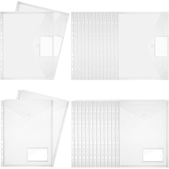 Sosayet Pochette Porte-Document A4, Lot de 30 Pochette Plastique