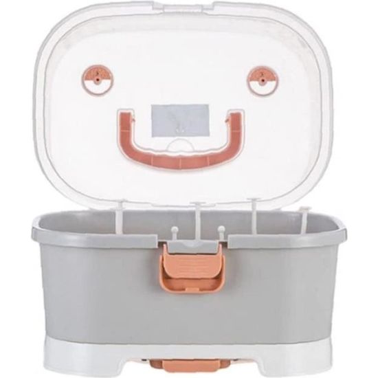 Boîte Rangement Biberons Avec Couvercle Et Égouttoir 6 Positions - Blanc