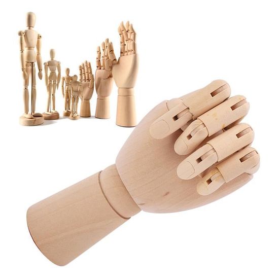 Art Mannequin Main Modèle En Bois Articulé - Main Droite Ou Gauche Pour Dessin Et Sculpture