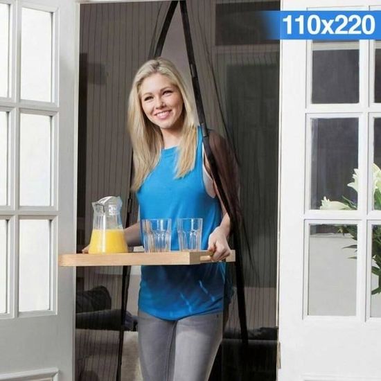 Zanzariera Magnetica Per Finestre E Porte - Autoadesiva, 100x150 Cm, Nero, Anti Insetti