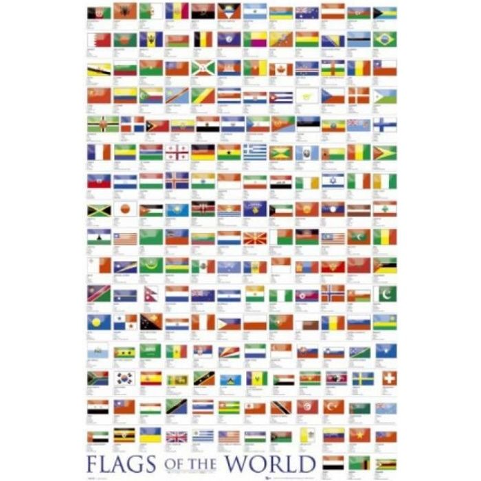 Drapeaux Du Monde Poster Drapeaux Du Monde Cdiscount Maison