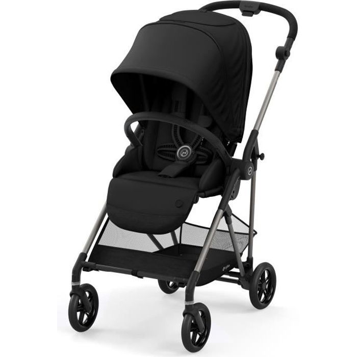 CYBEX Poussette Melio - Dès la naissance - Jusqu'à 15kg - Taupe/Noir profond