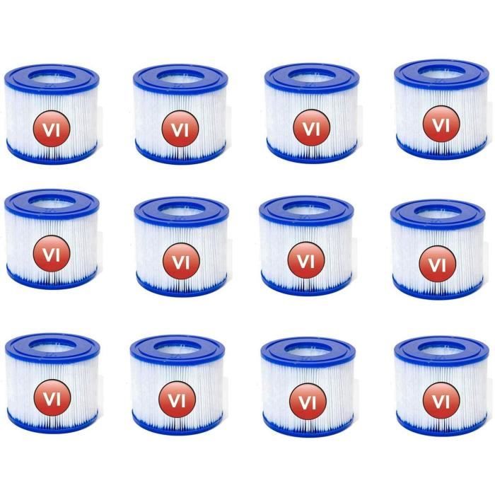 Lot de 12 cartouches filtrantes pour piscine TRAHOO - Taille I - Filtre