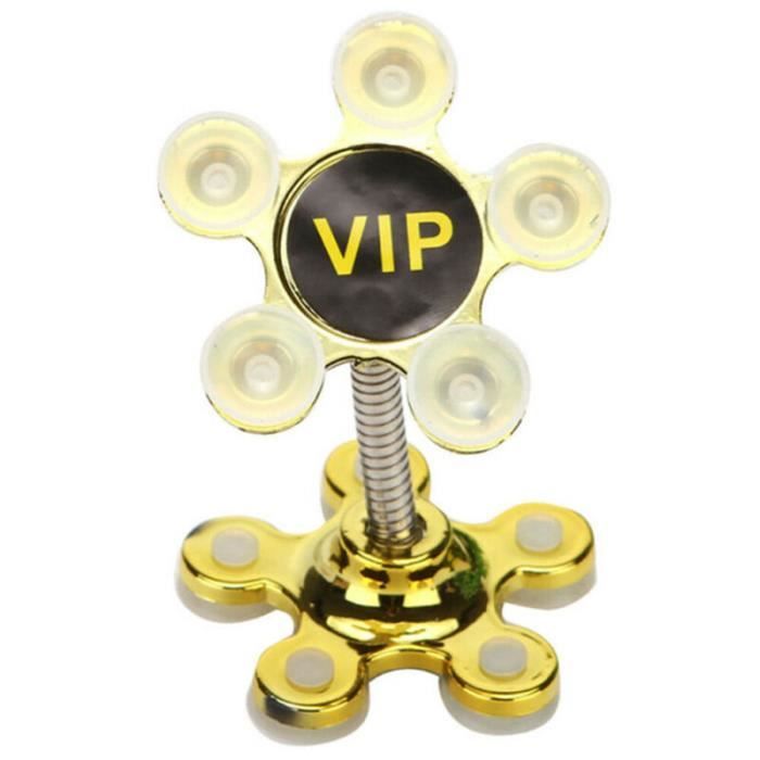 360 ° Rotation Sucker Support de téléphone Ventouse Support de support mobile pour fleur Support universel 07050K01 Or